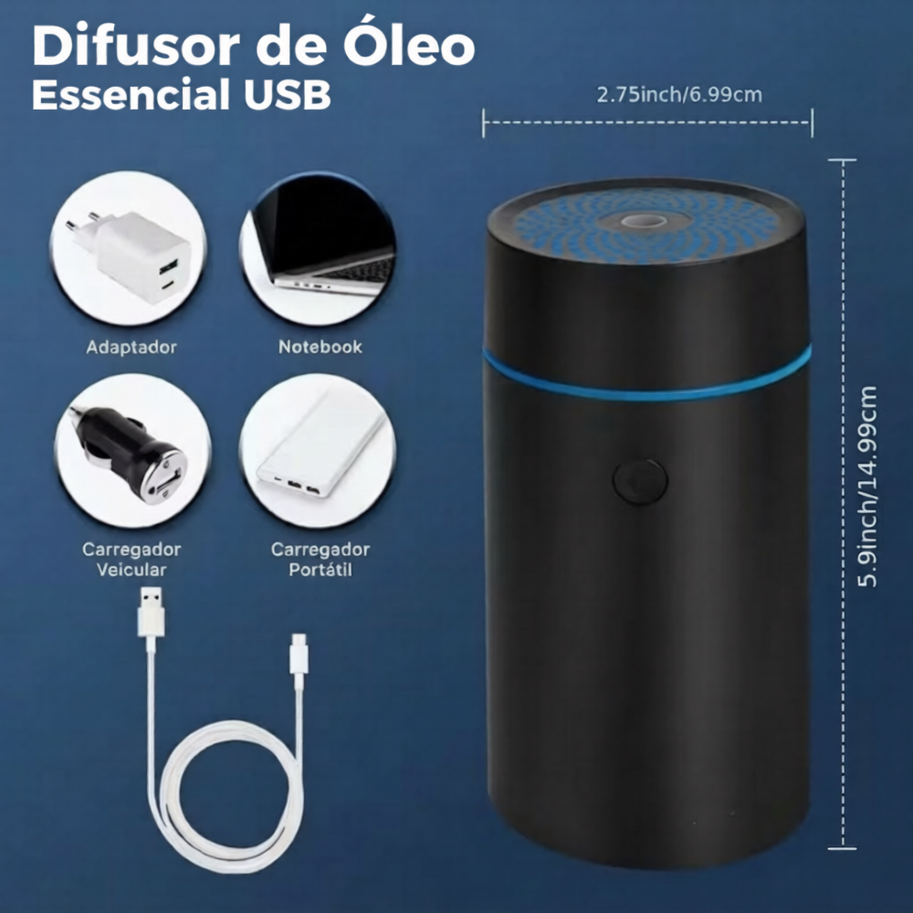 Difusor de Óleo Essencial USB